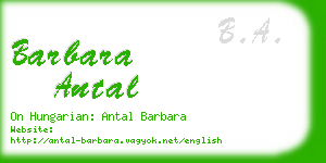 barbara antal business card